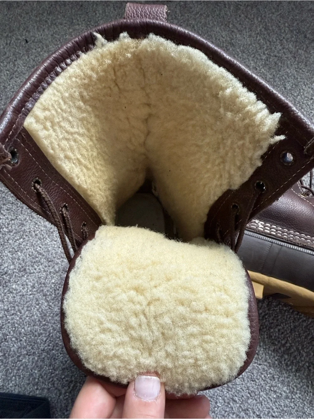 L.L. Bean Women's Brown and Tan Winter Shearling Duck Boots